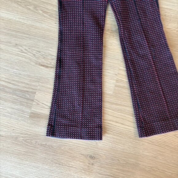 Anthropologie the essential crop flare Blue Maroon Stretch Pull on XS - Picture 3 of 9